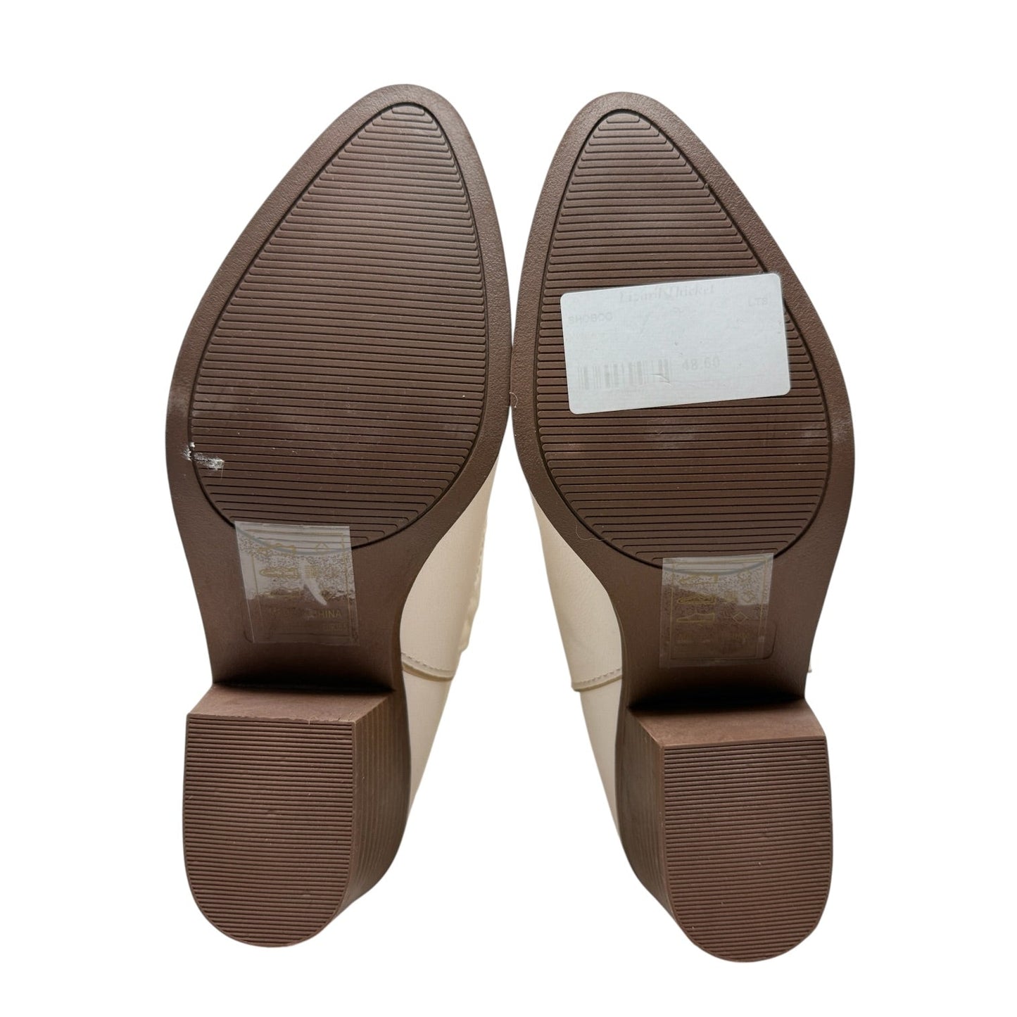 Vegan Leather Hoedown Western Boots By Qupid In Cream, Size: 7.5