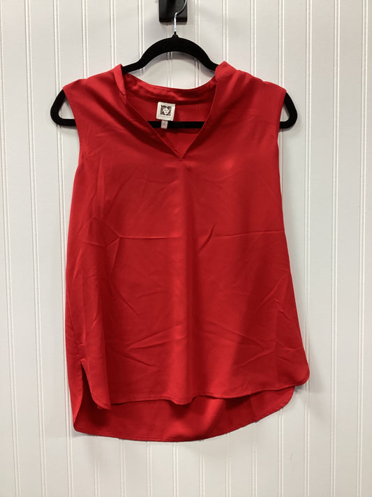 Top Sleeveless By Anne Klein In Red, Size:S