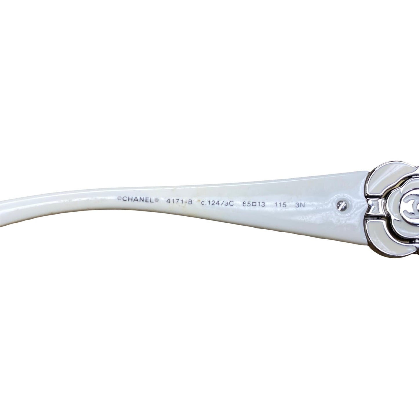 Sunglasses Luxury Designer By Chanel In Silver & White, Size: