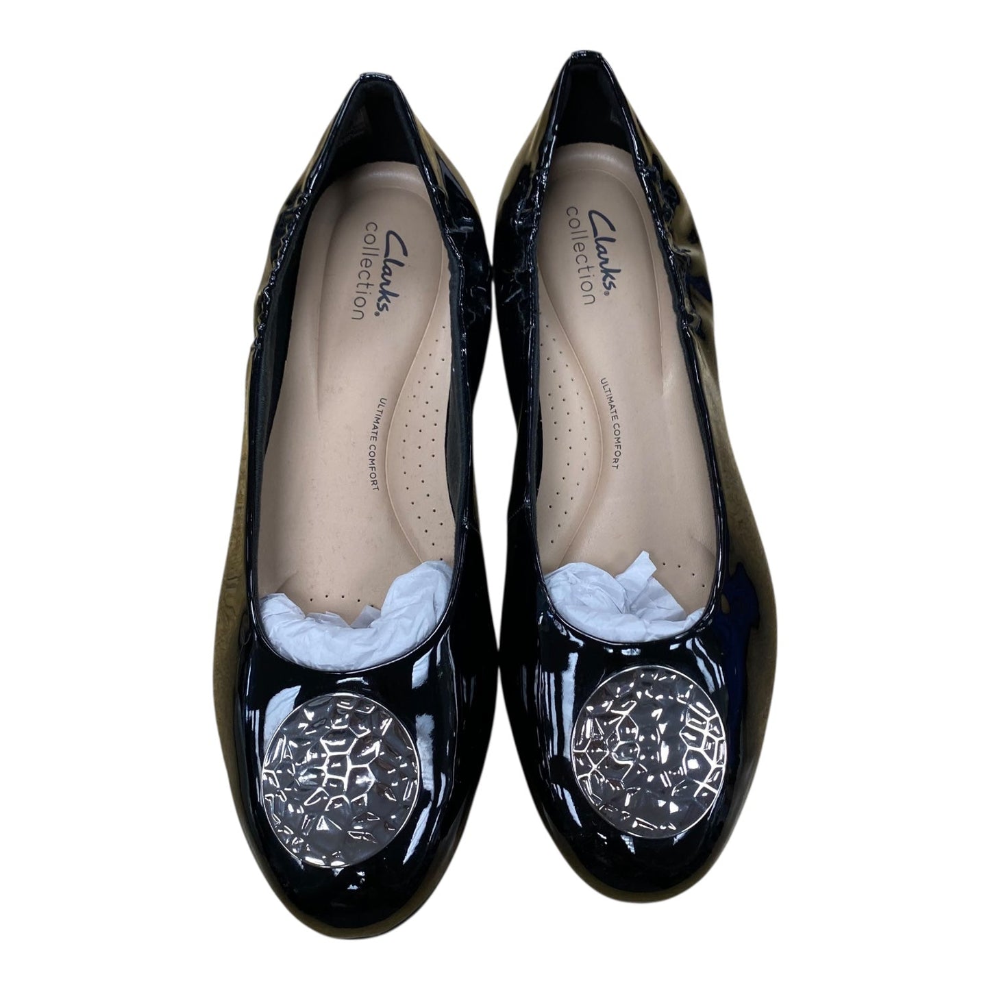 Shoes Flats By Clarks In Black, Size:9.5