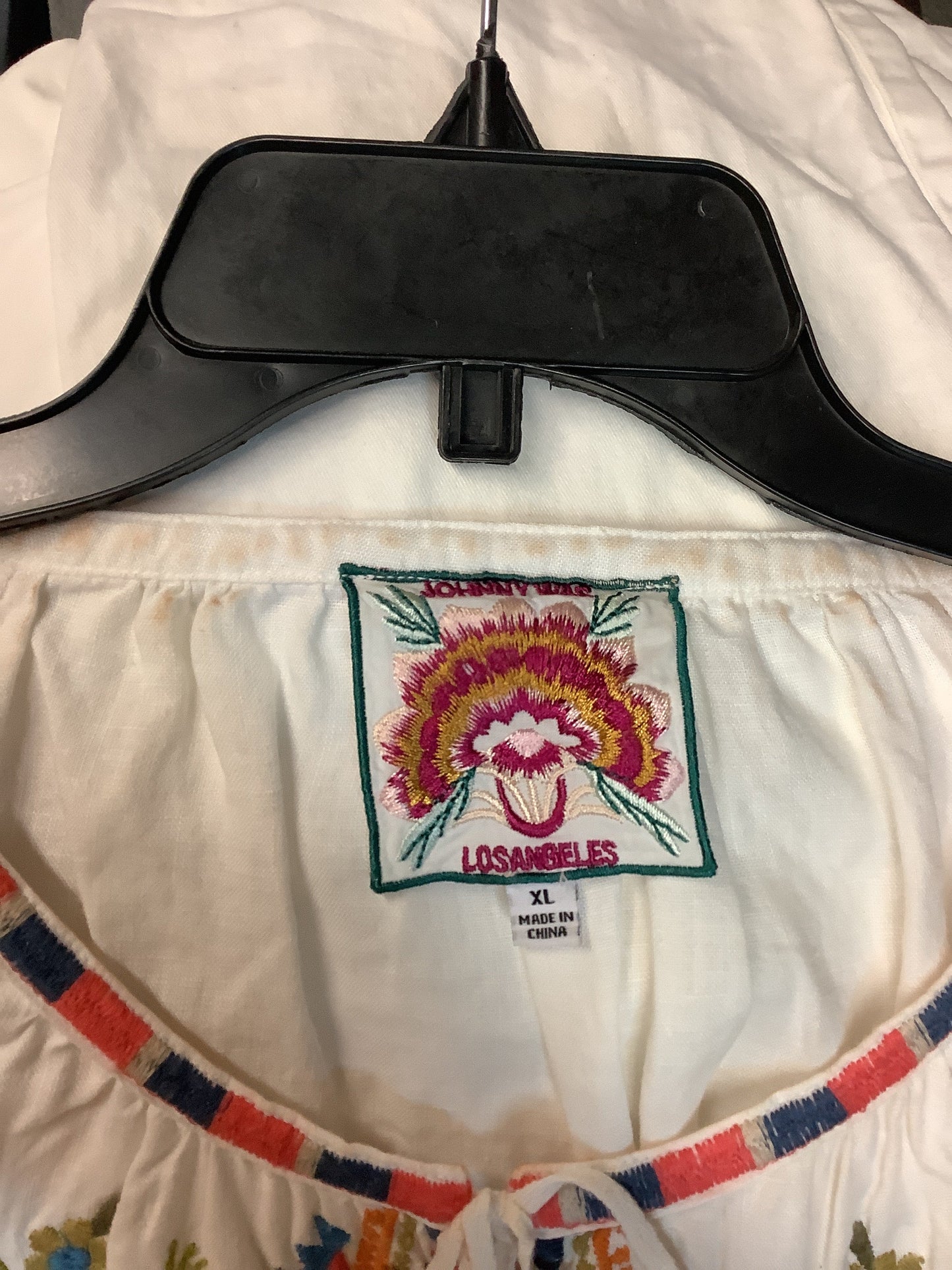 Top Long Sleeve By Johnny Was In White, Size: Xl