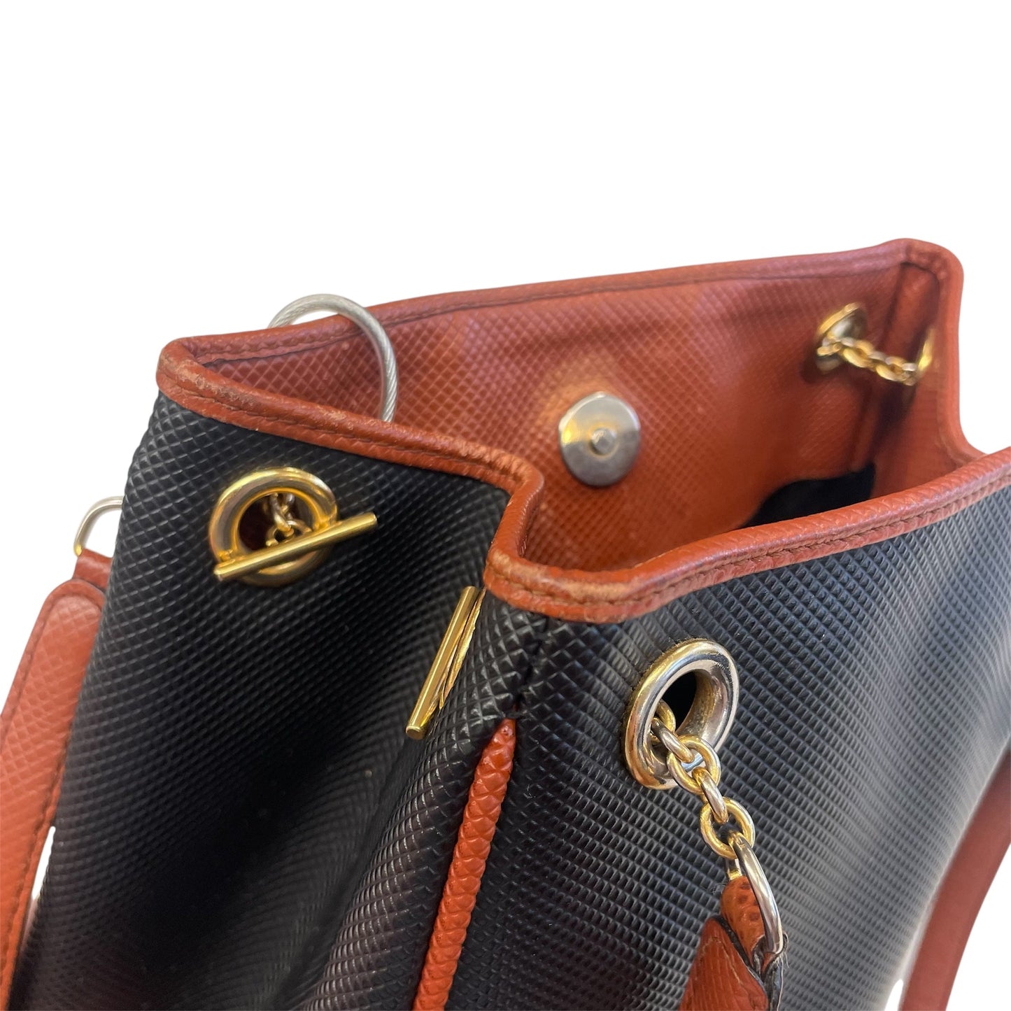 Handbag Luxury Designer By Bottega Veneta In Black & Brown, Size:Small