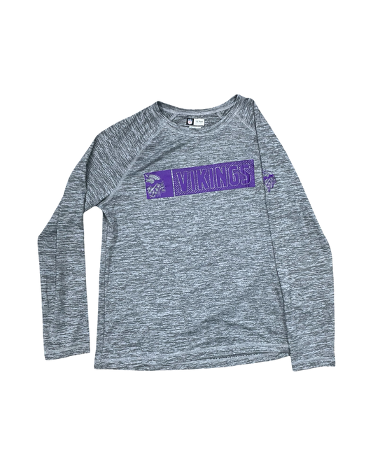 Top Ls By Clothes Mentor In Grey & Purple, Size:M