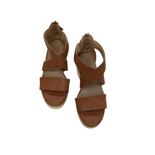 Sandals Heels Block By Naturalizer In Tan, Size:5