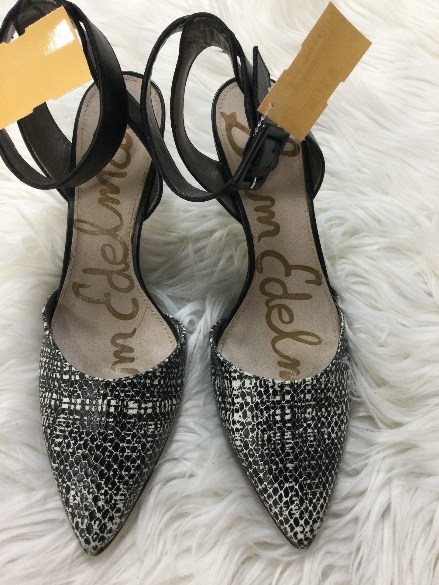 Shoes Heels Stiletto By Sam Edelman In Black & White, Size:8