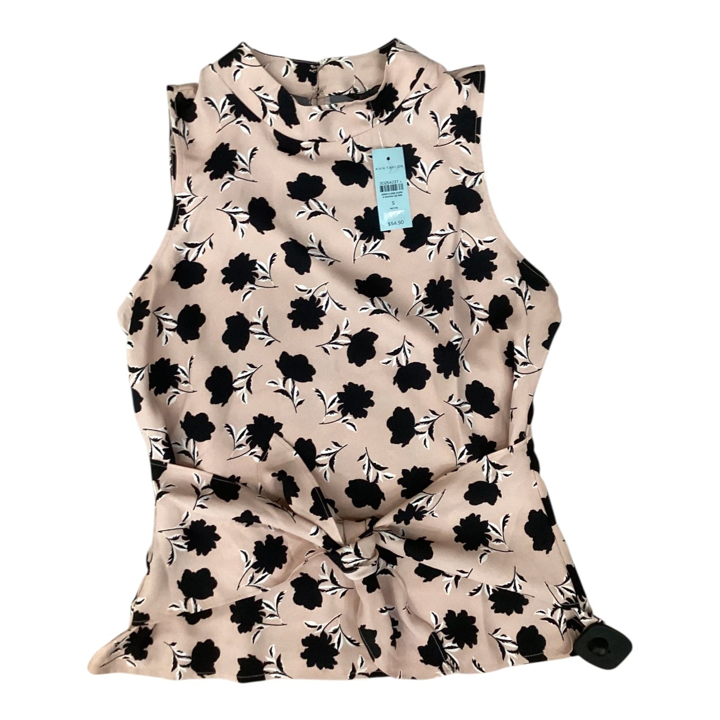 Top Sleeveless By Ann Taylor In Black & Pink, Size:Sp