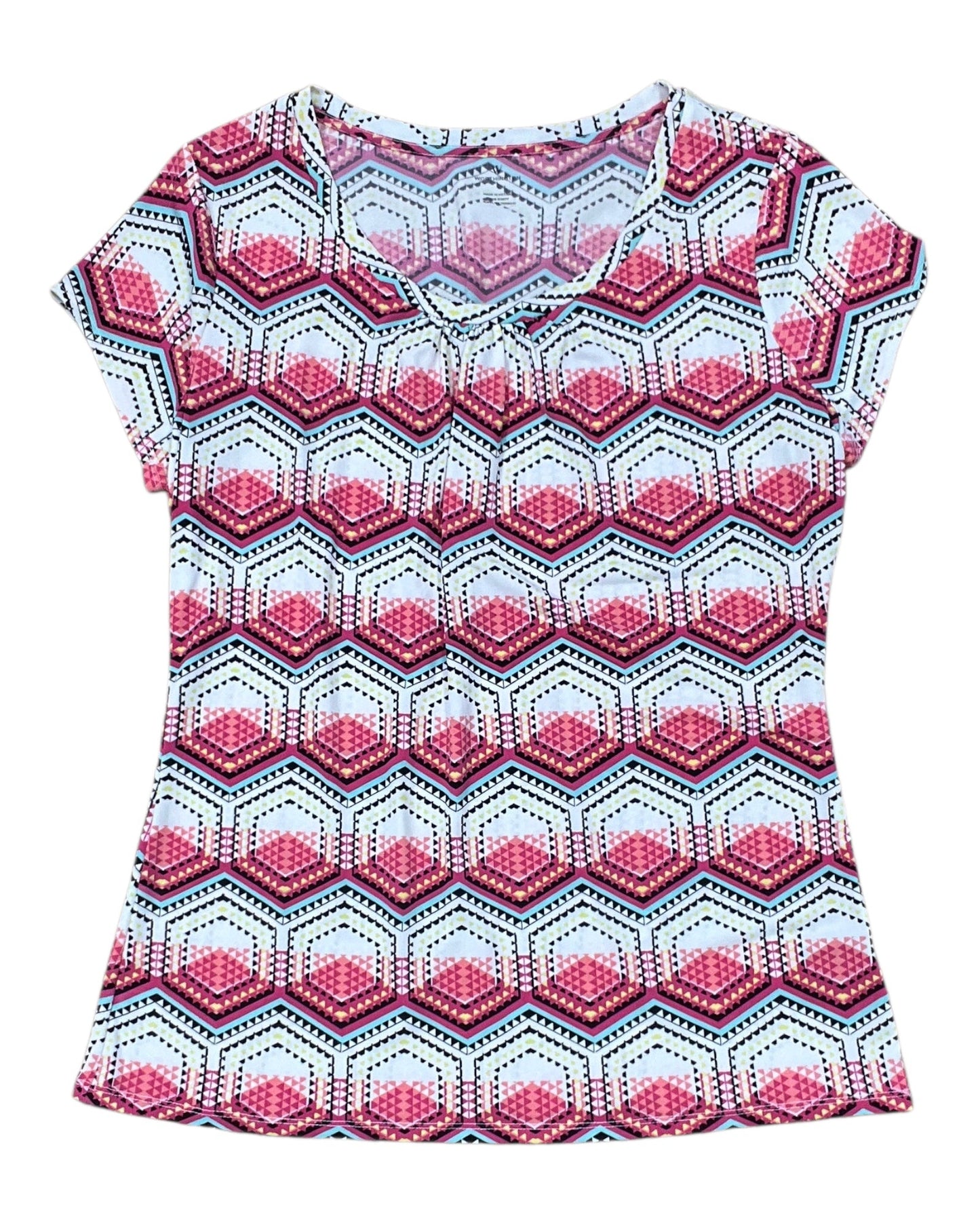 Top Ss By Worthington In Pink & White, Size:L
