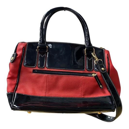 Handbag Leather By Tignanello  Purses In Black & Red, Size:Medium