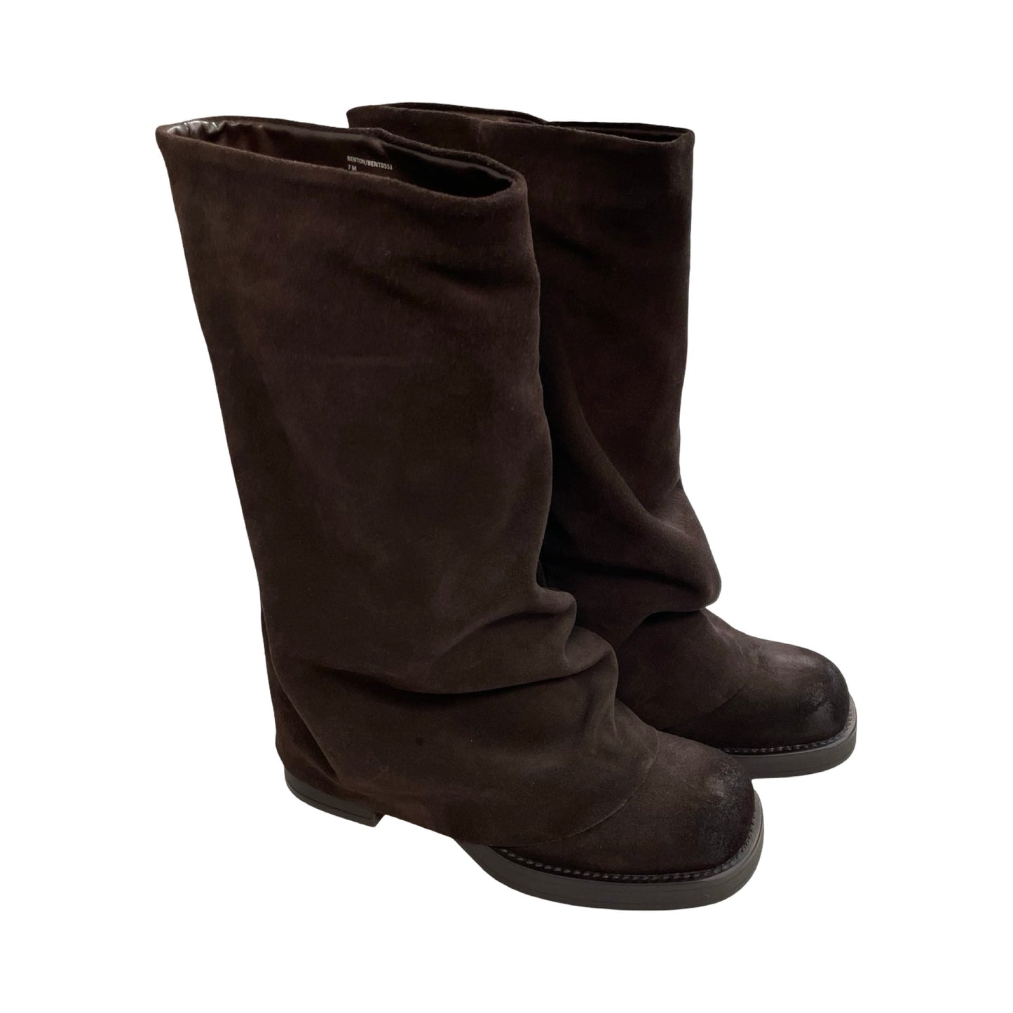 Boots Knee Flats By Steve Madden In Brown, Size:7