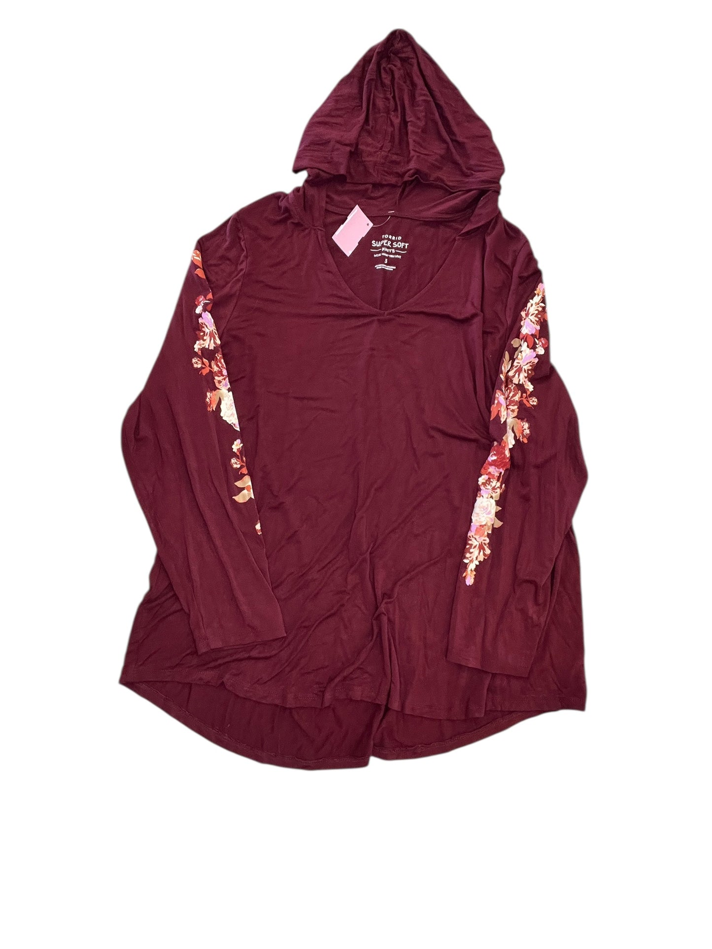 Sweatshirt Hoodie By Torrid In Maroon, Size:3X