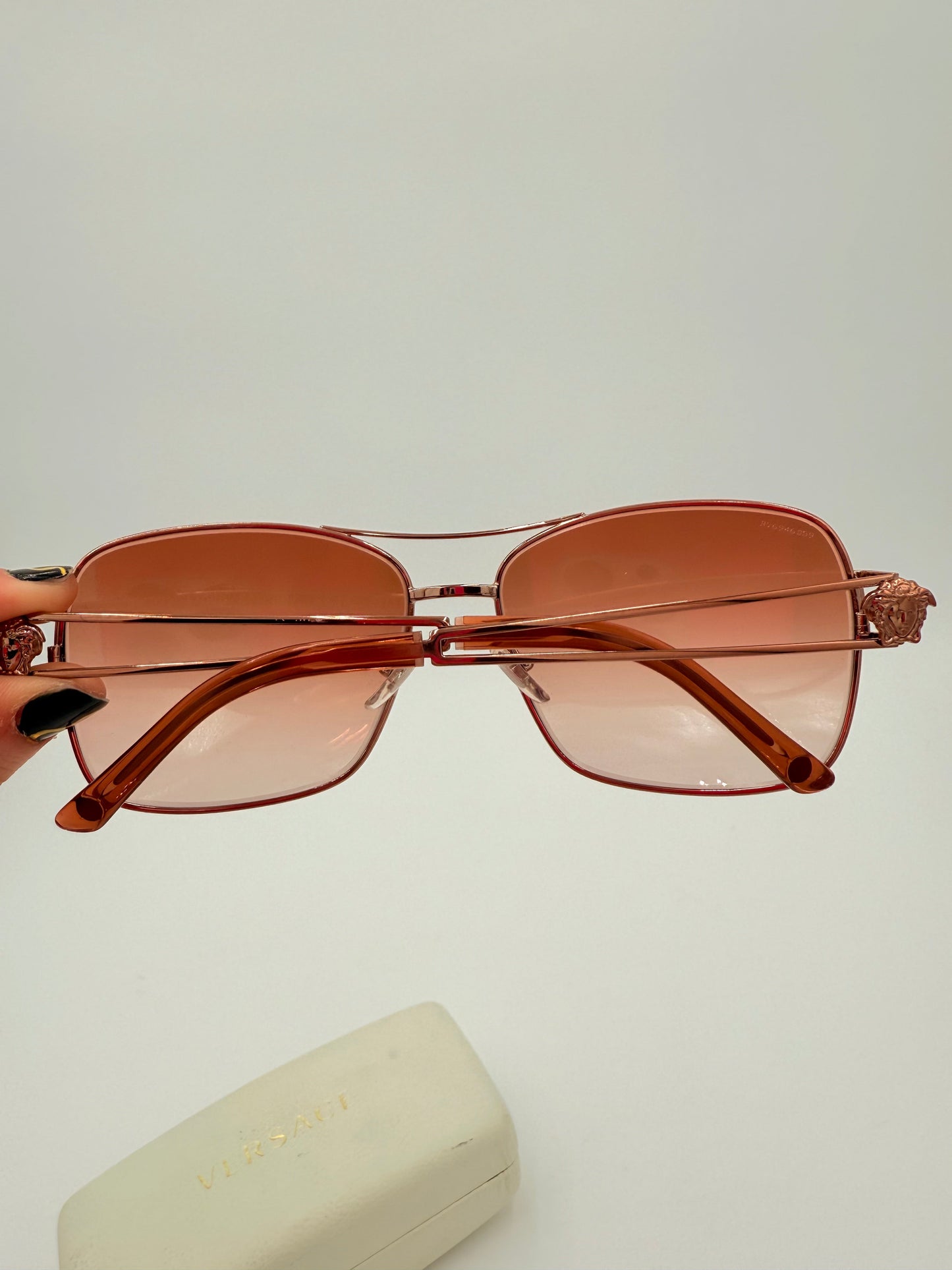Sunglasses Luxury Designer By Versace In Brown
