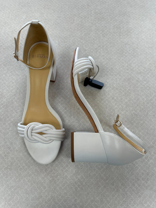 Sandals Heels Block By Alexandre Birman In White, Size:9
