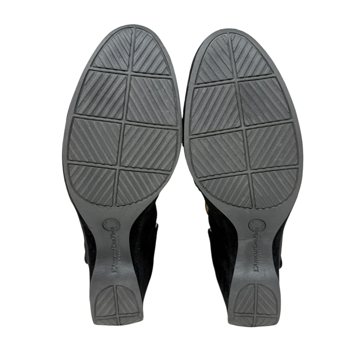 Orva Kidsuede Wedge Sandals By L'Amour DesPieds In Black, Size: 8.5