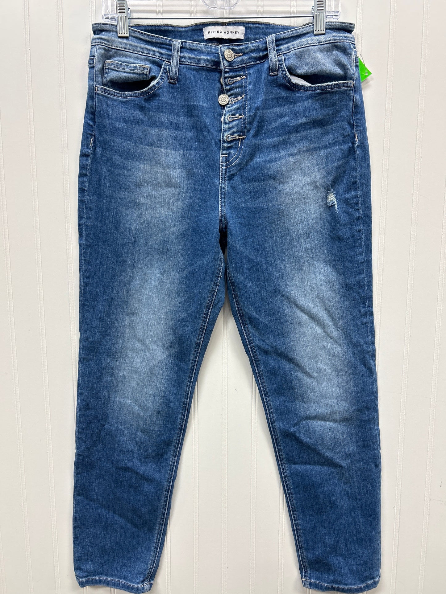 Jeans Skinny By Flying Monkey In Blue Denim, Size:10