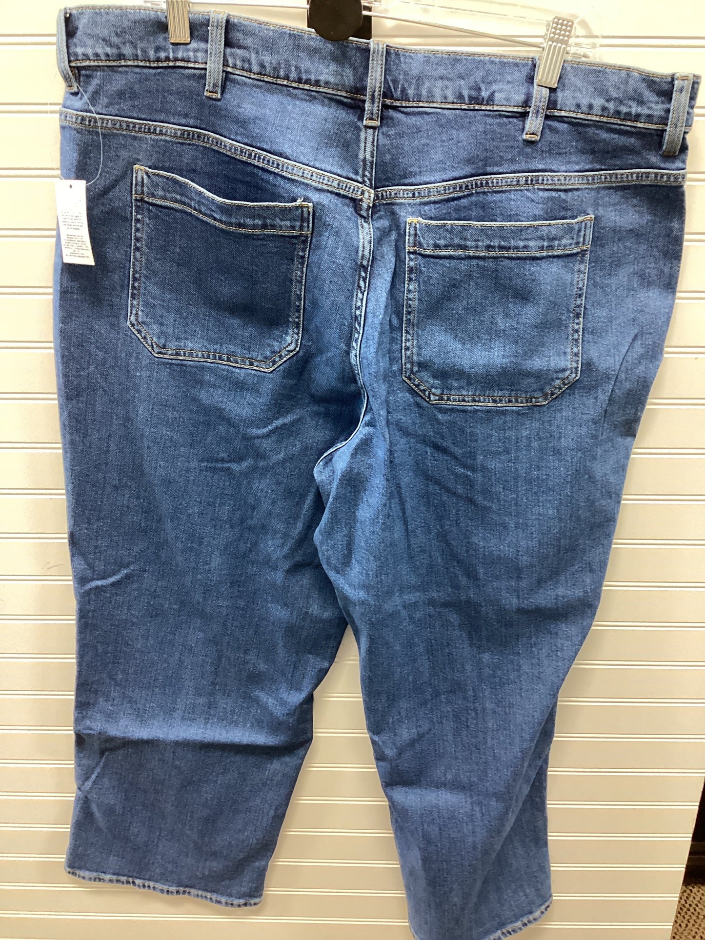 Jeans Wide Leg By Lands End In Blue Denim, Size:18