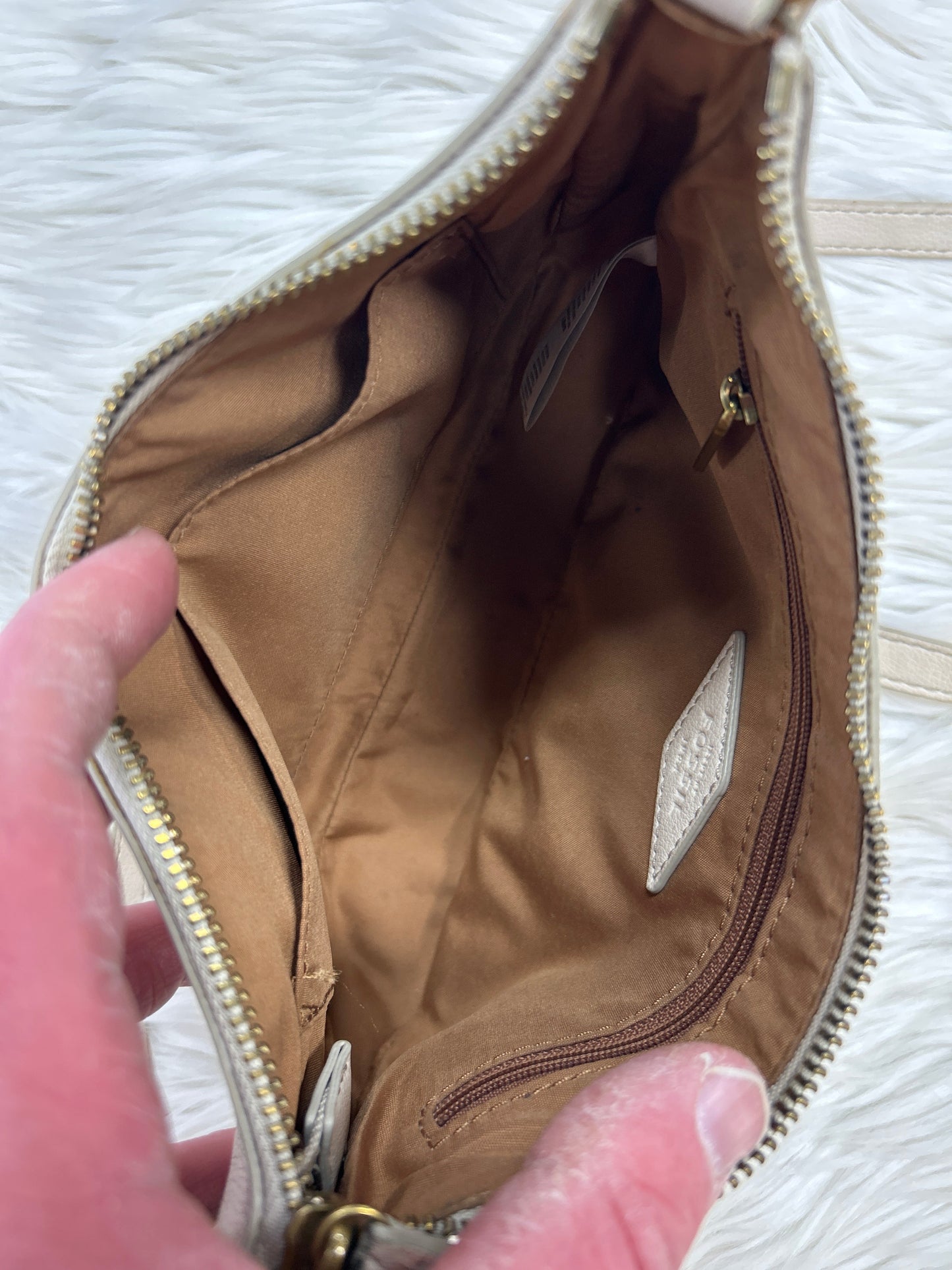 Handbag By Fossil In Cream, Size:Small