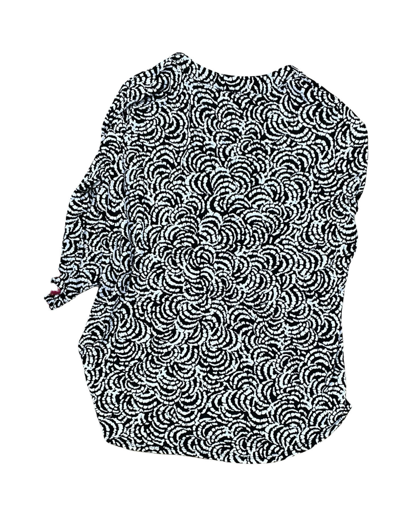 Blouse 3/4 Sleeve By Amana In Black & White, Size:Lp