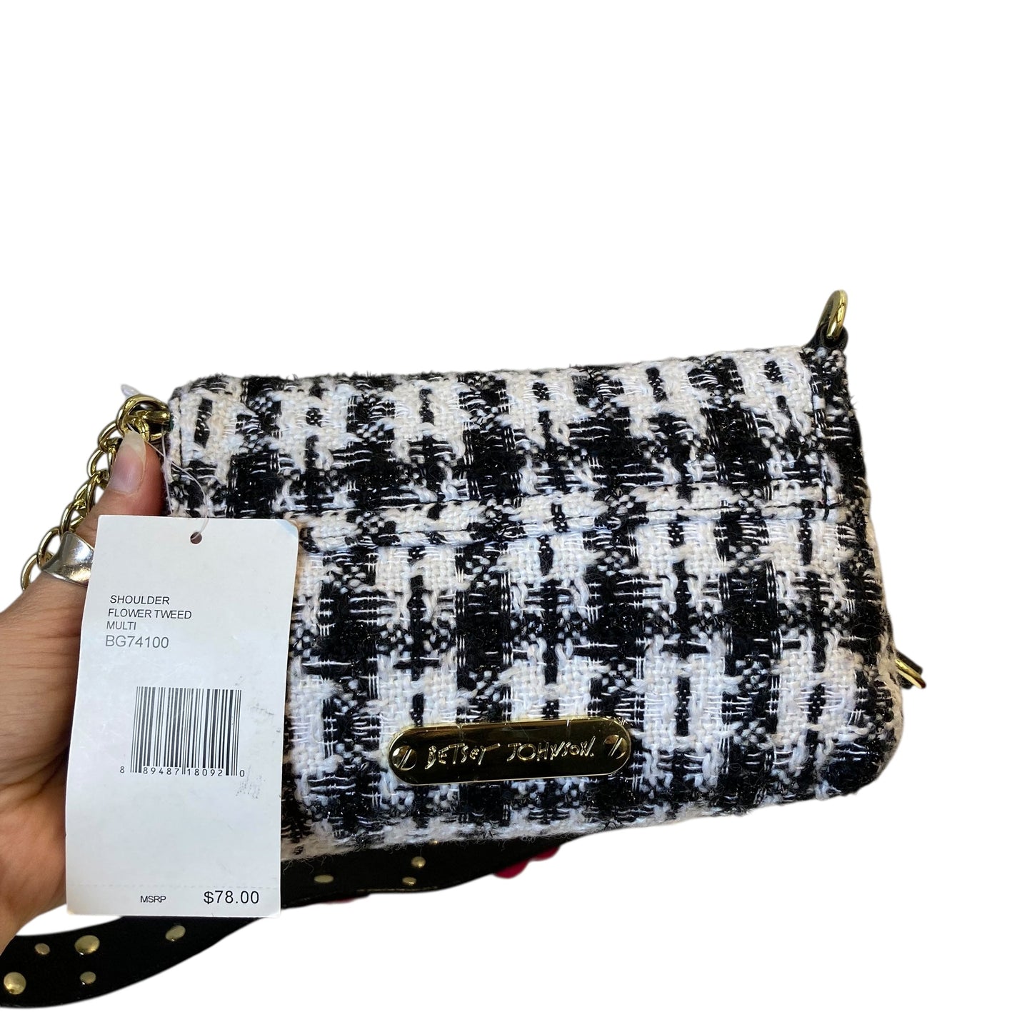 Crossbody By Betsey Johnson In Black & White, Size:Small