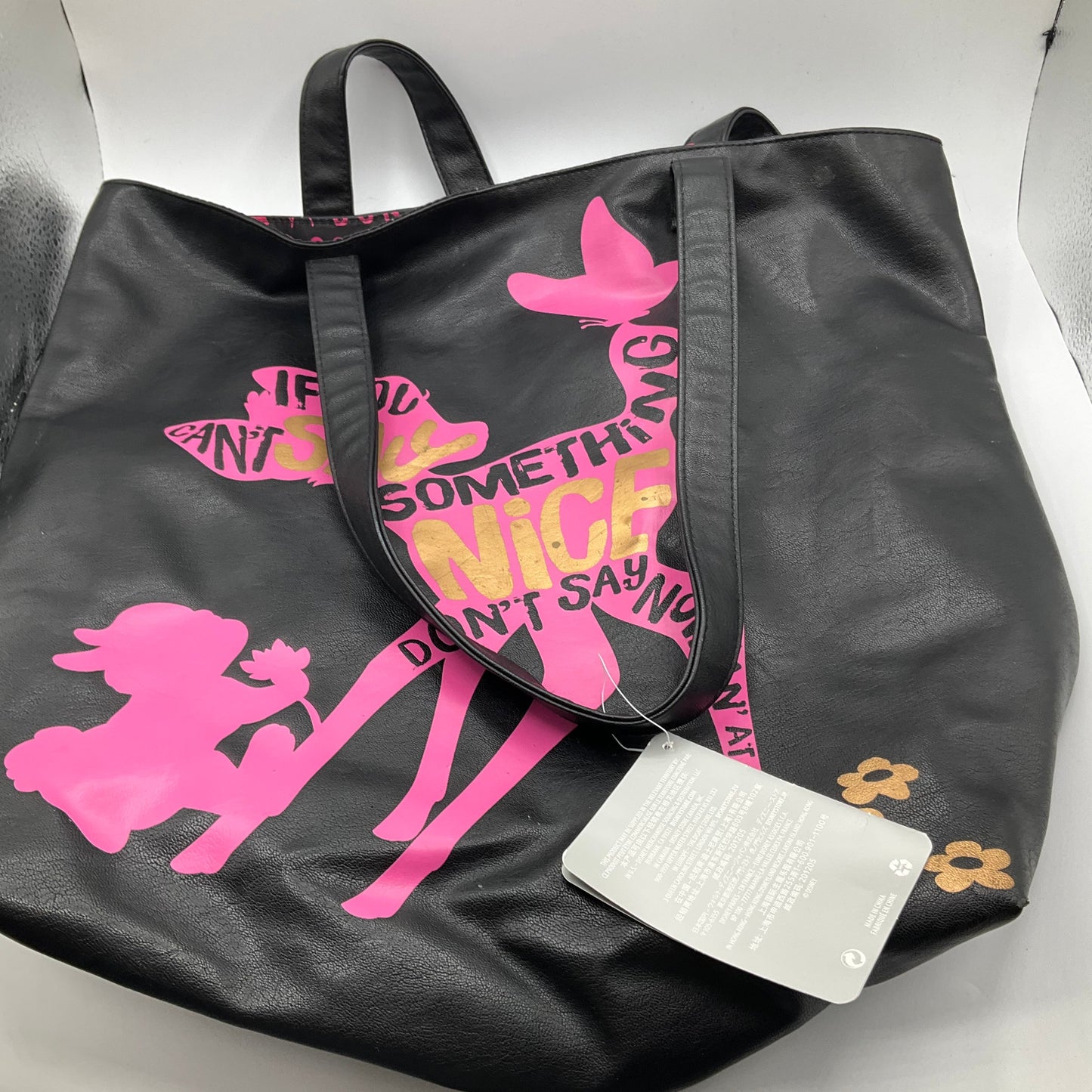 TOTE by DISNEY STORE In BLACK & PINK, Size: LARGE
