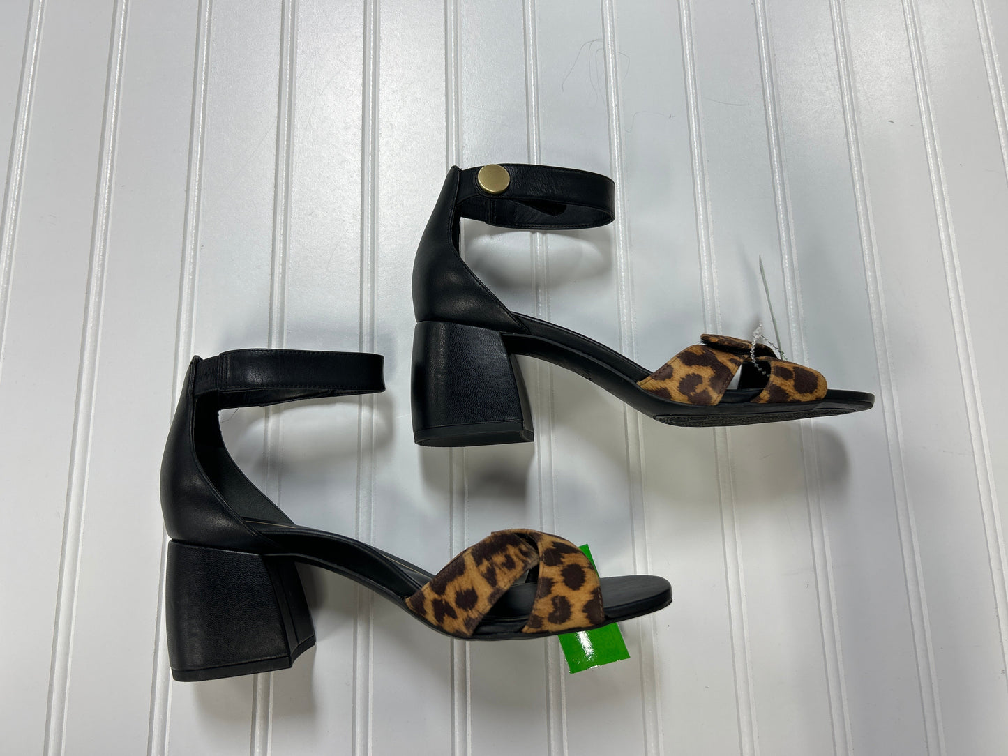 Sandals Heels Block By Vionic In Leopard Print, Size:7.5