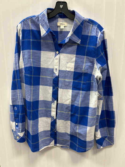 Blouse Ls By Style And Co Collection Women In Blue, Size:M