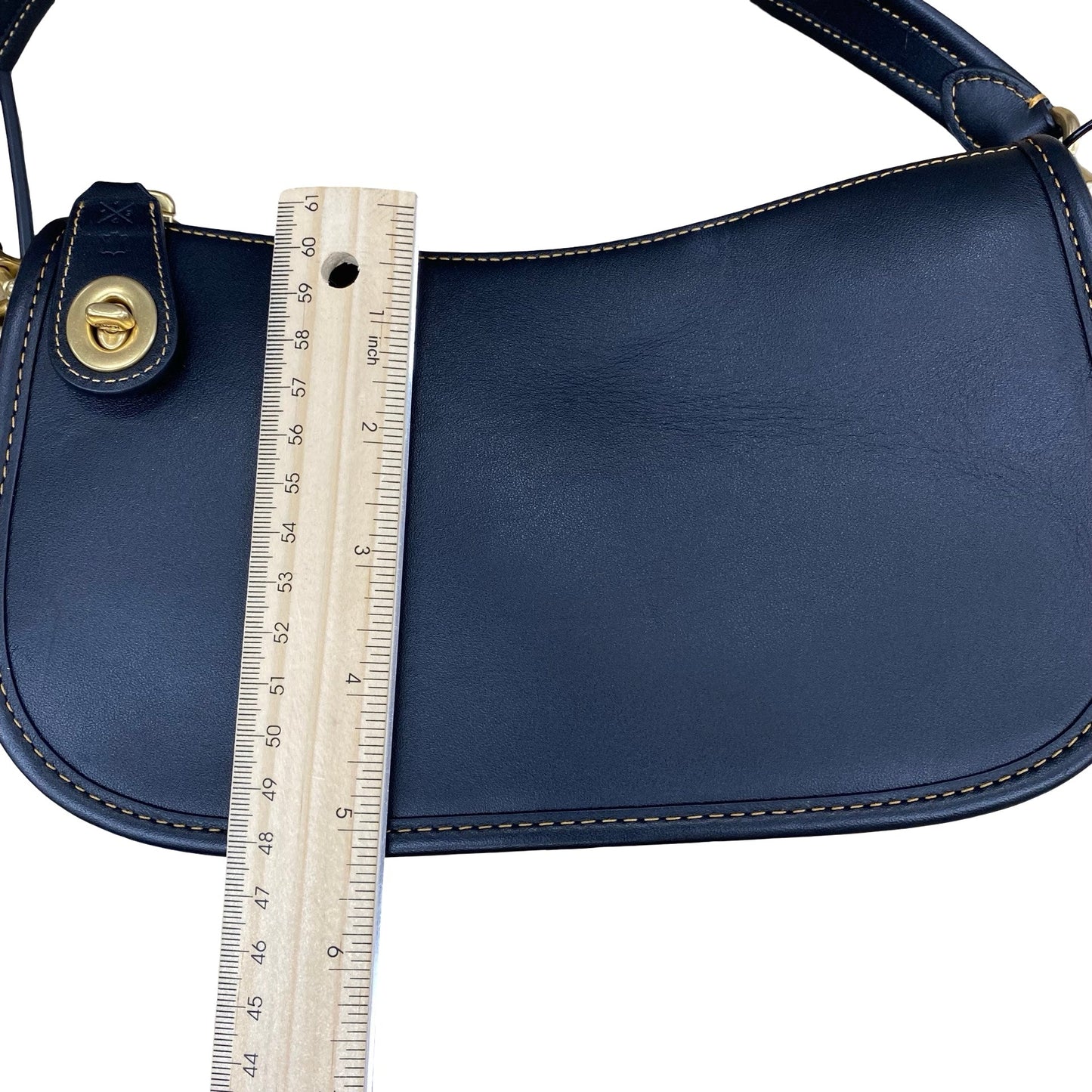 Handbag Designer By Coach In Black & Gold, Size:Small