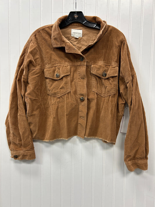 Jacket Shirt By American Eagle In Brown, Size:L