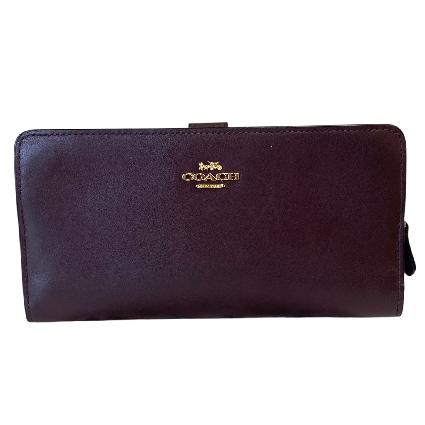 Wallet Designer By Coach In Maroon, Size:Large