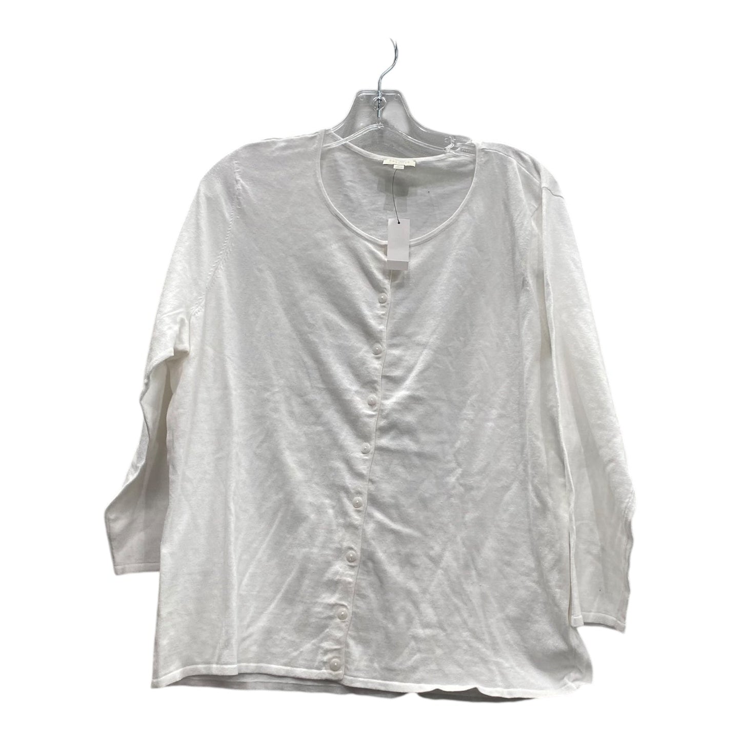 Sweater Cardigan By Talbots In White, Size:Xl