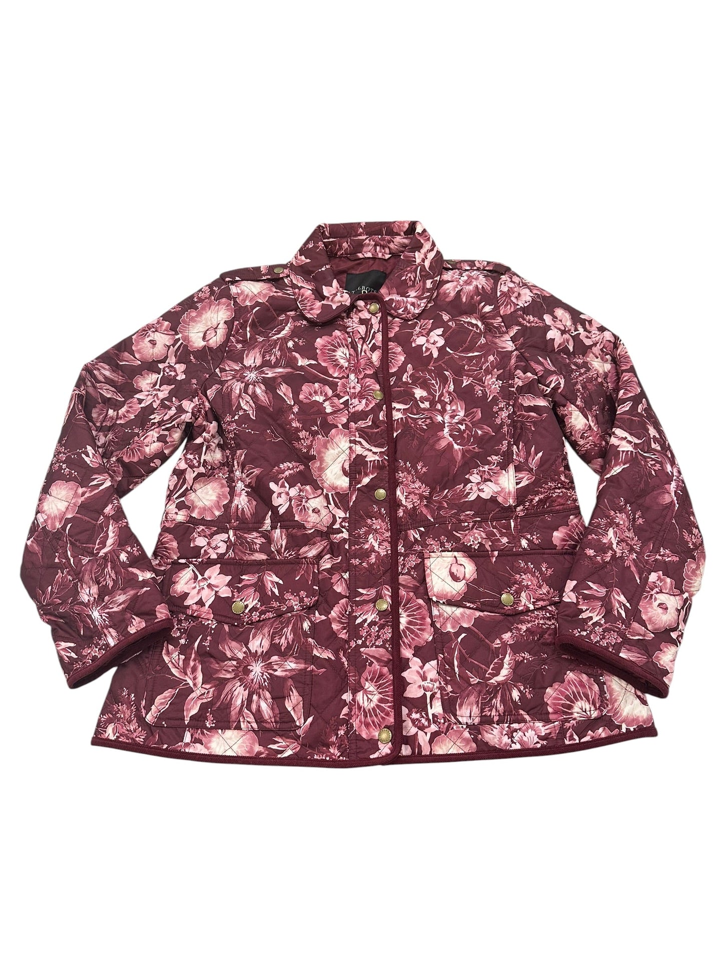 Jacket Puffer & Quilted By Talbots In Floral Print, Size:L