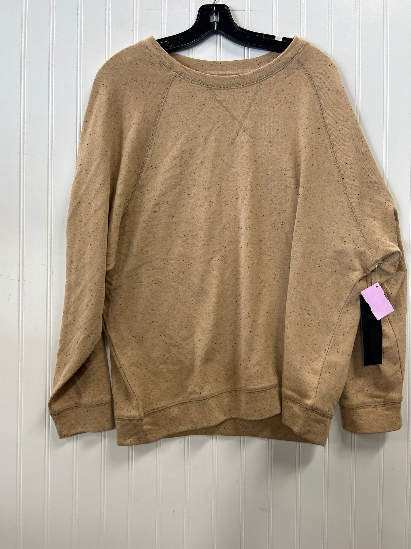 Athletic Sweatshirt Crewneck By Mono B In Brown, Size:1X