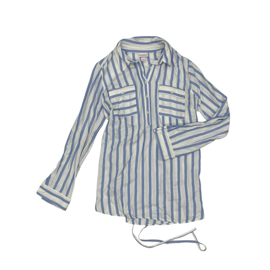 Mat Top Ls By Isabel Maternity In Blue & Cream, Size:M