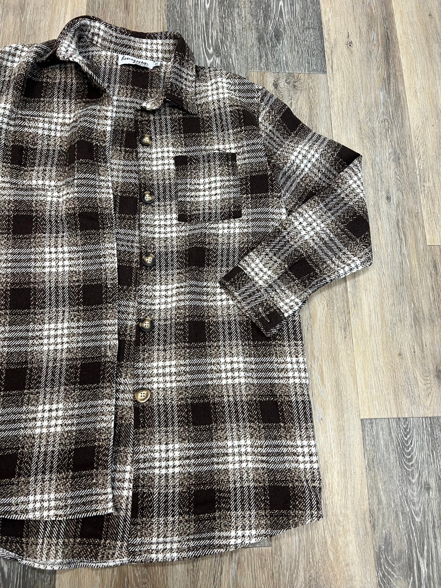 Jacket Shirt By Homegrown Hippie In Brown, Size: L/XL