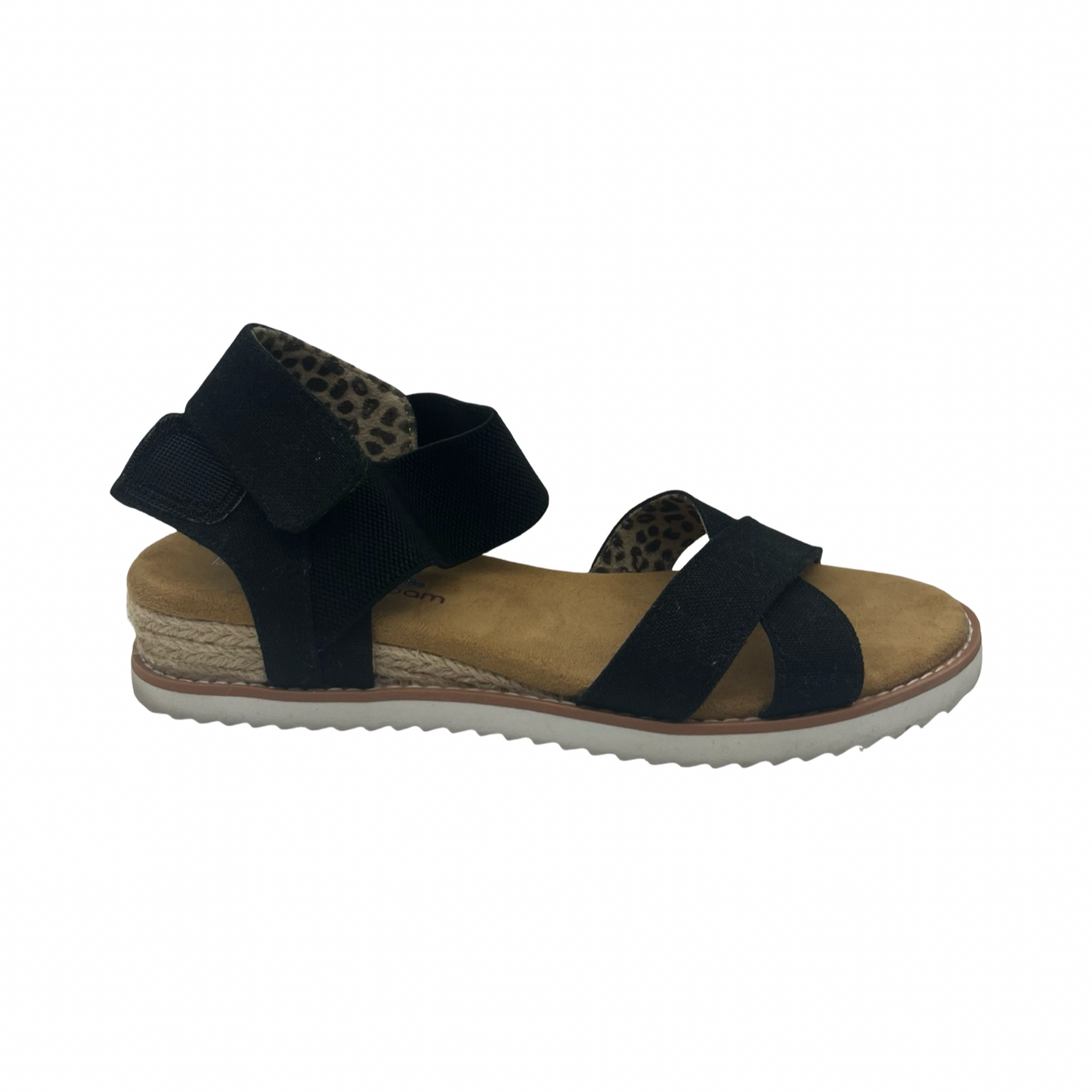 Sandals Heels Block By Bobs In Black & Tan, Size:6.5