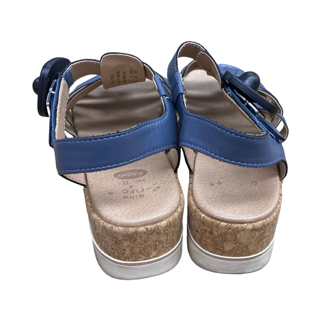 Sandals Heels Platform By Dr Scholls In Blue, Size:7.5