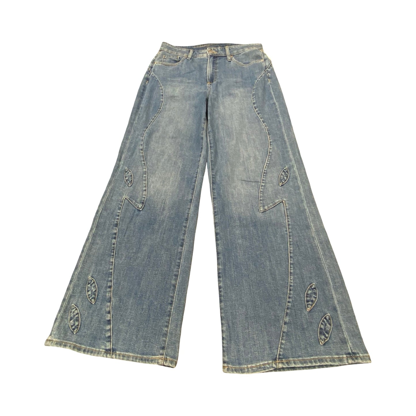 Jeans Wide Leg By Chicos In Blue Denim, Size:10