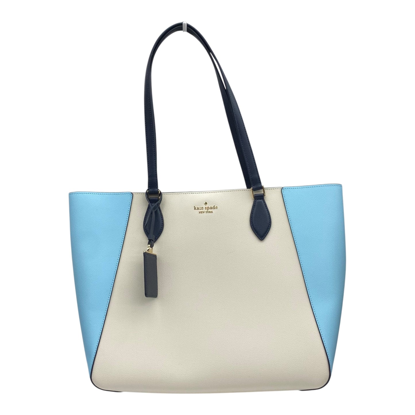 Handbag Designer By Kate Spade In Blue & Cream, Size:Large