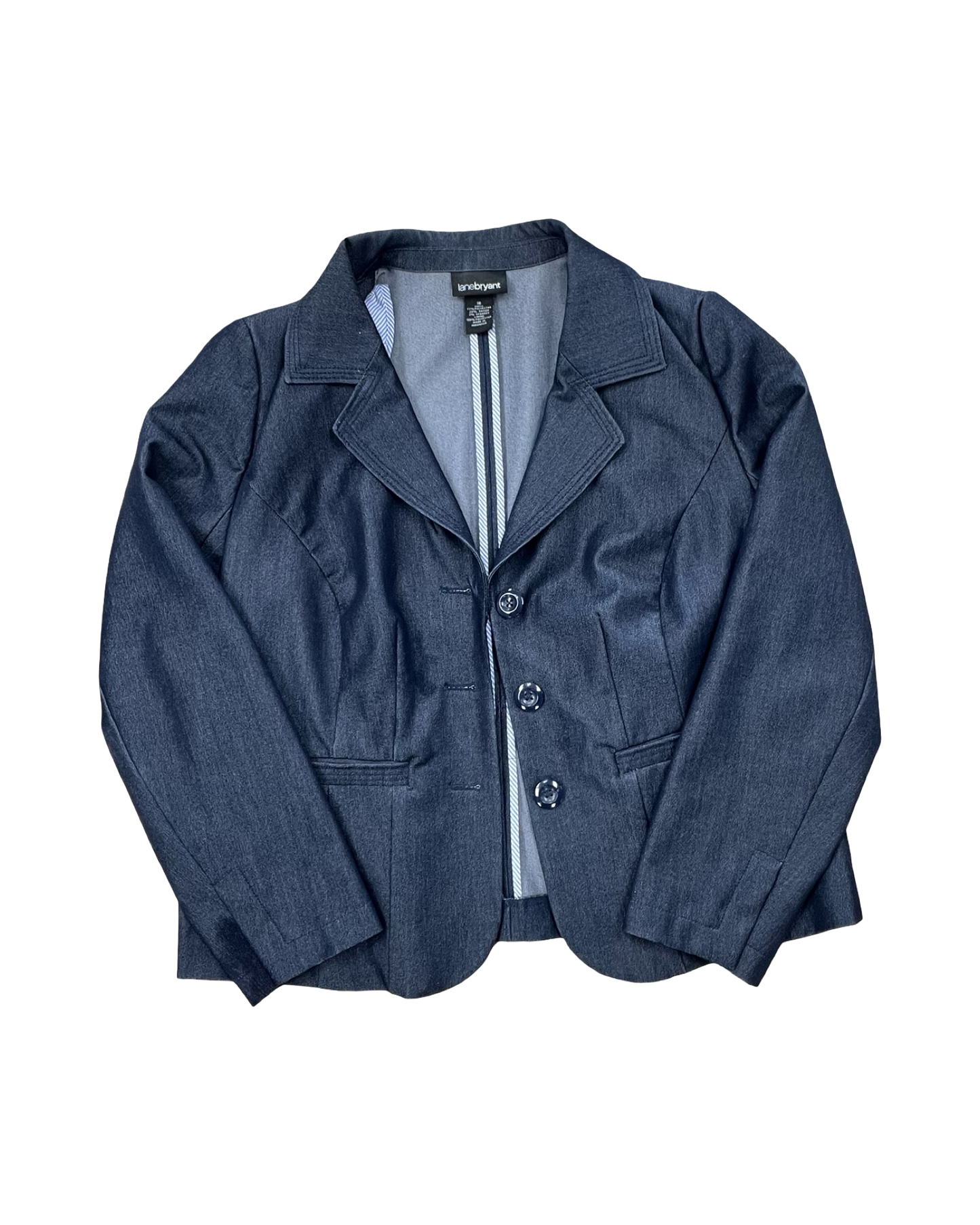 Blazer By Lane Bryant In Blue Denim, Size:Xl