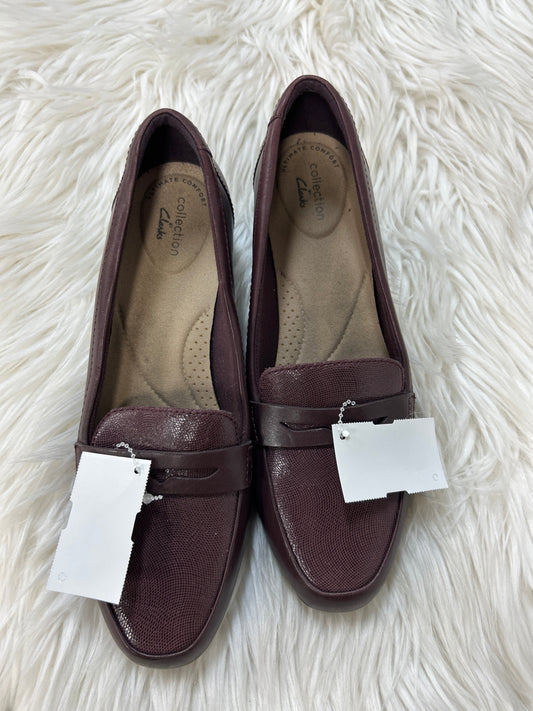 Shoes Flats By Clarks In Purple, Size:8.5