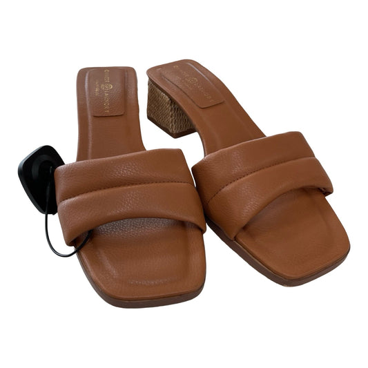 Sandals Heels Block By Chinese Laundry In Brown, Size:7.5