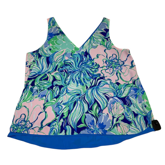Top Sleeveless Designer By Lilly Pulitzer In Blue & Pink, Size:Xl