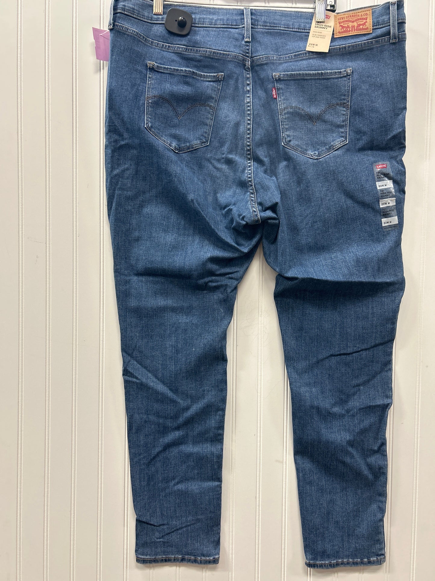 Jeans Skinny By Levis In Blue Denim, Size:22