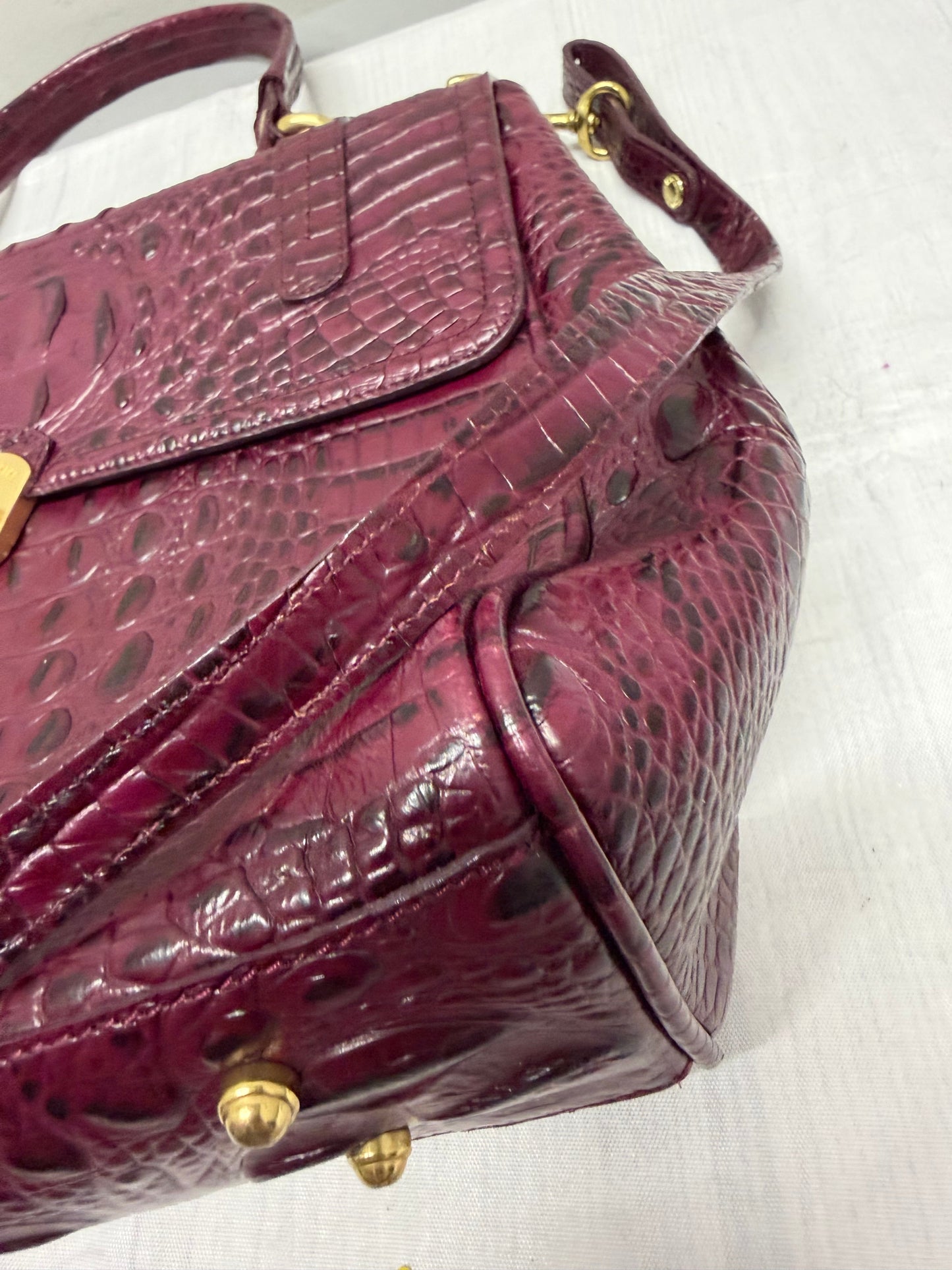 Crossbody Designer By Brahmin In Purple, Size:Medium