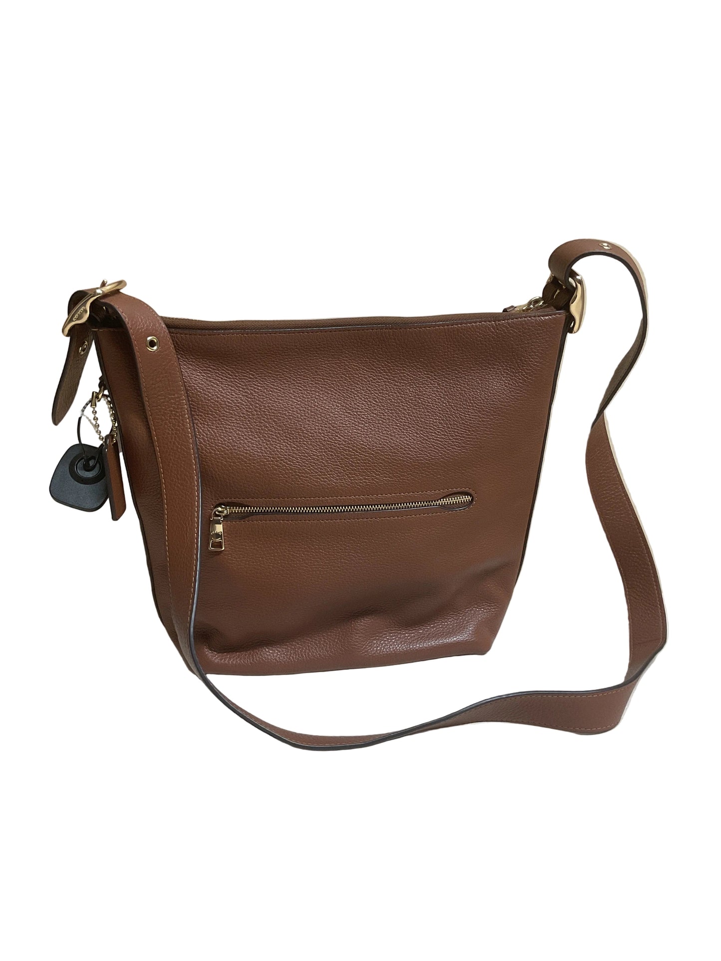 Handbag Designer By Coach In Brown & Gold, Size:Medium