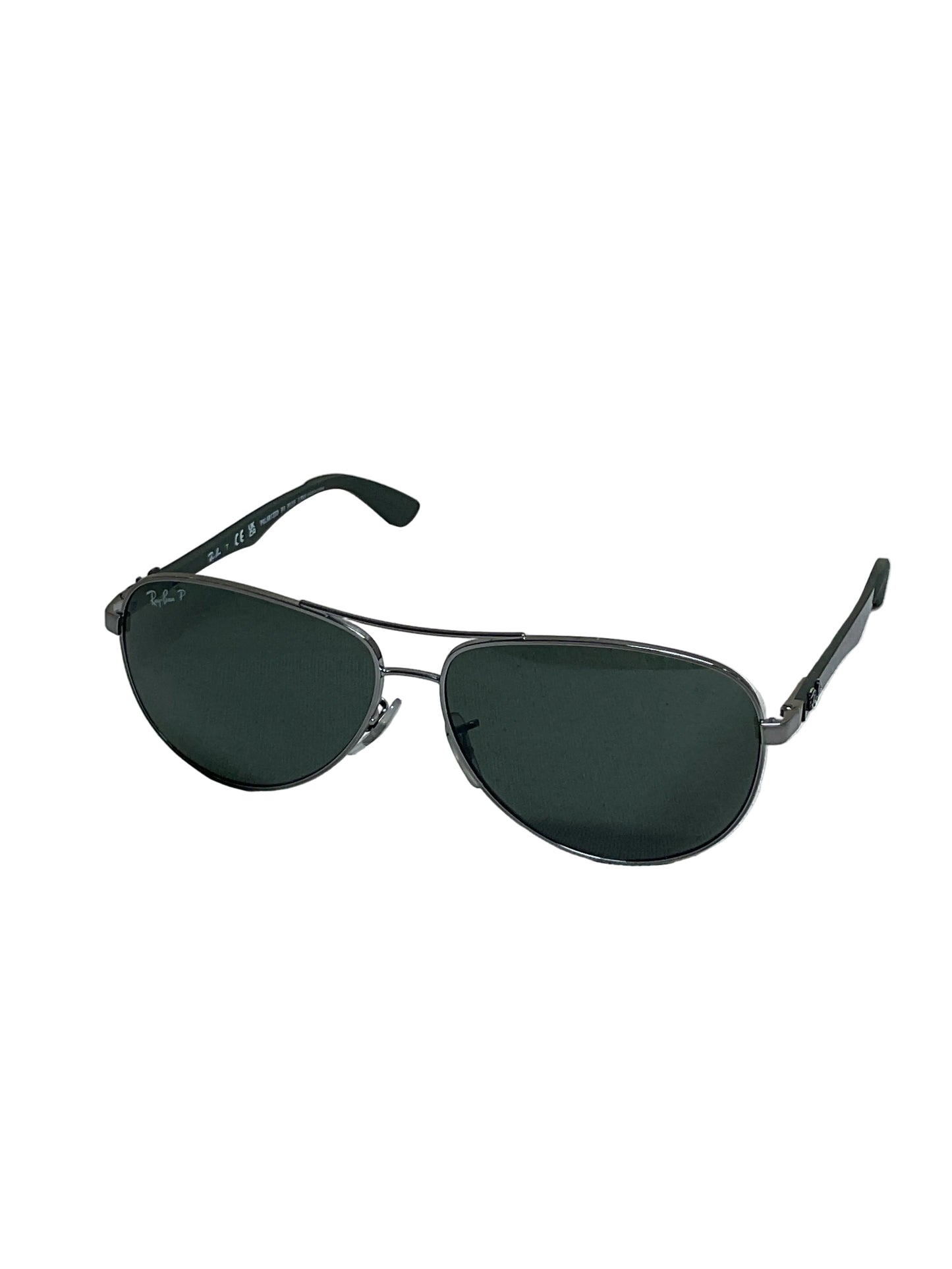 Sunglasses Designer By Ray Ban In Black & Silver, Size: