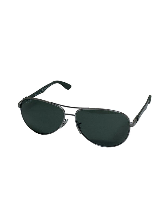 Sunglasses Designer By Ray Ban In Black & Silver, Size:
