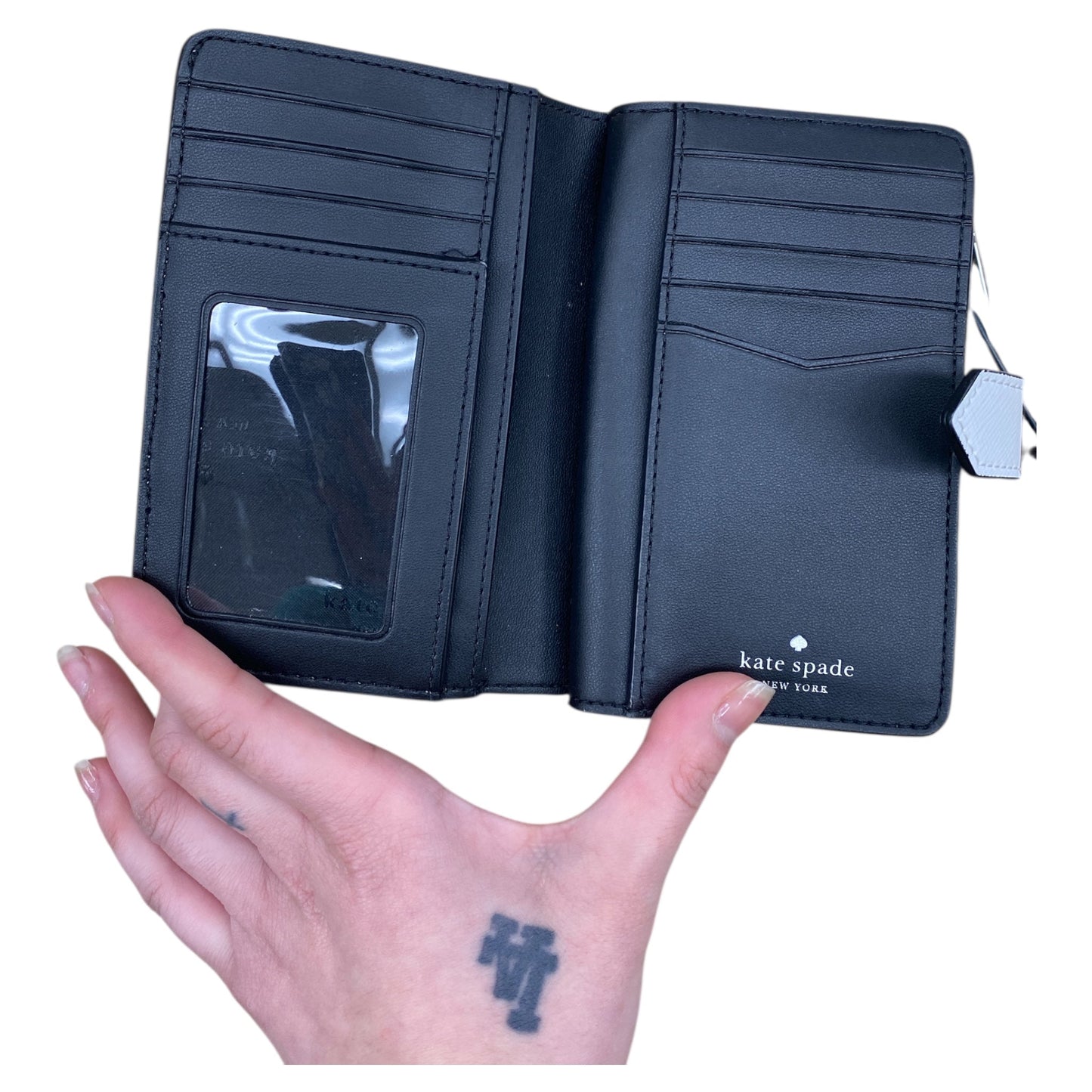 Wallet Designer By Kate Spade In Grey & White, Size:Medium