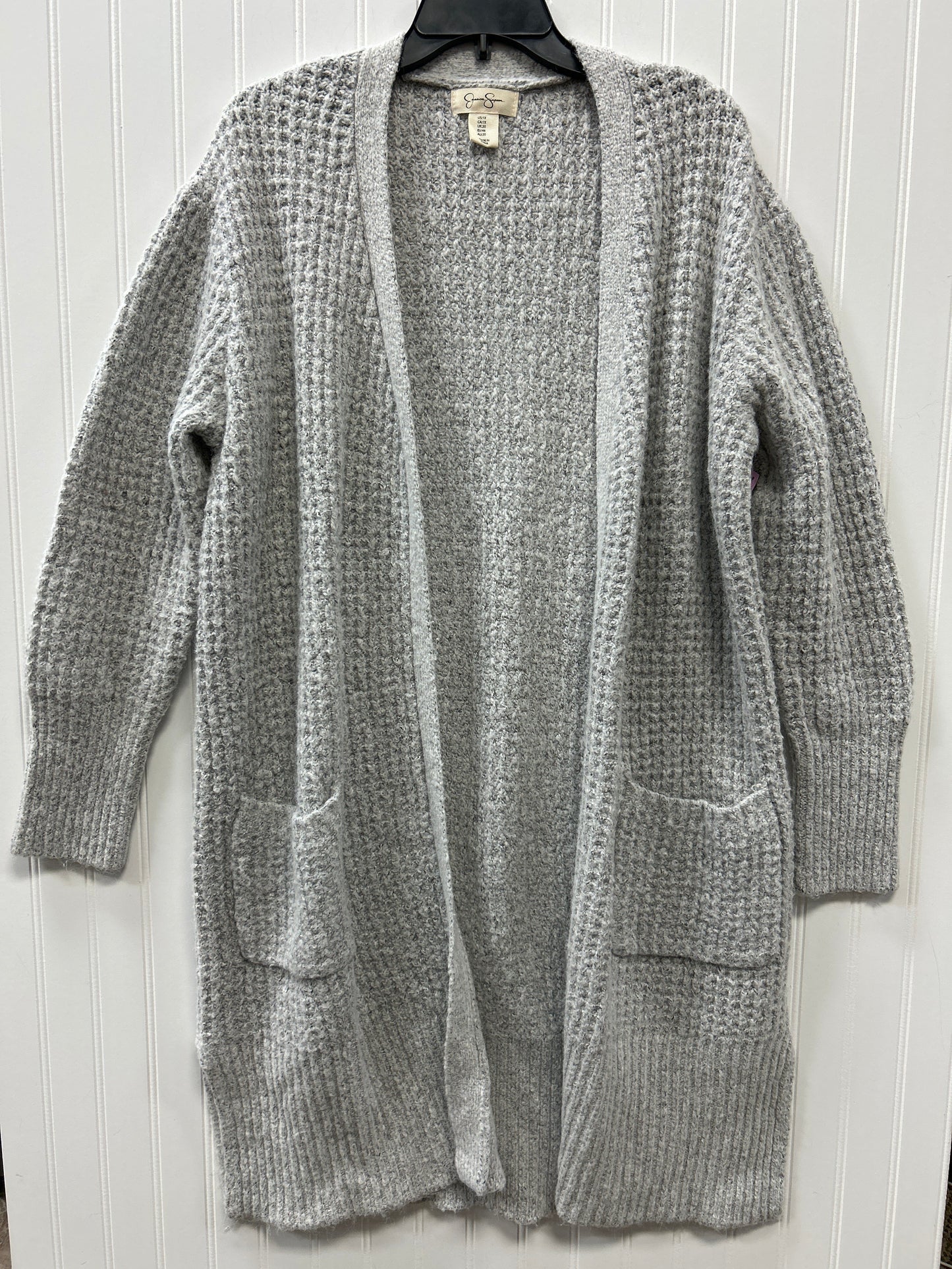 Sweater Cardigan By Jessica Simpson In Grey, Size:1X