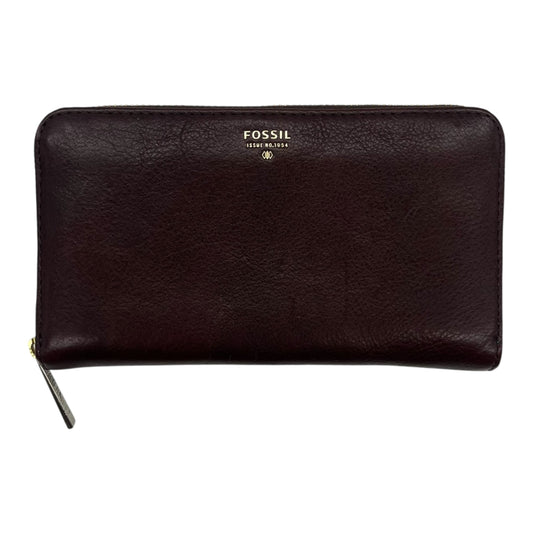 Wallet Leather By Fossil In Brown, Size:Medium