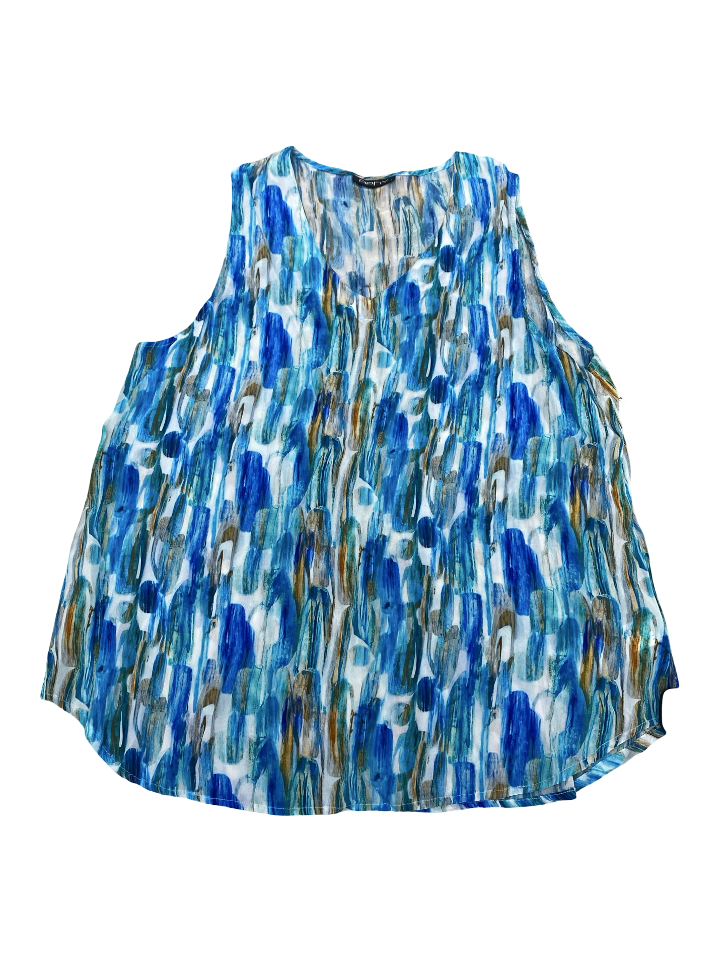Top Sleeveless By Cmc In Blue & White, Size:L